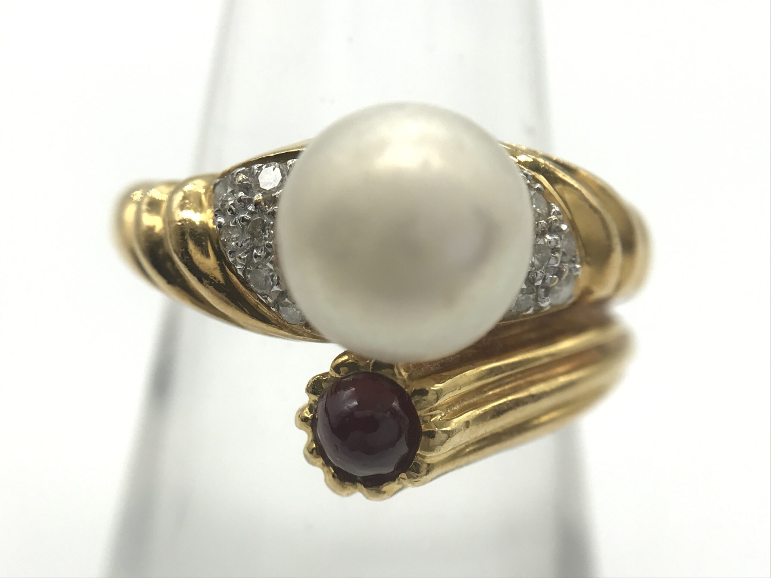 Pearl Φ7.9mm R0.26ct D0.11ct 750(K18) 7.3g Ring #11