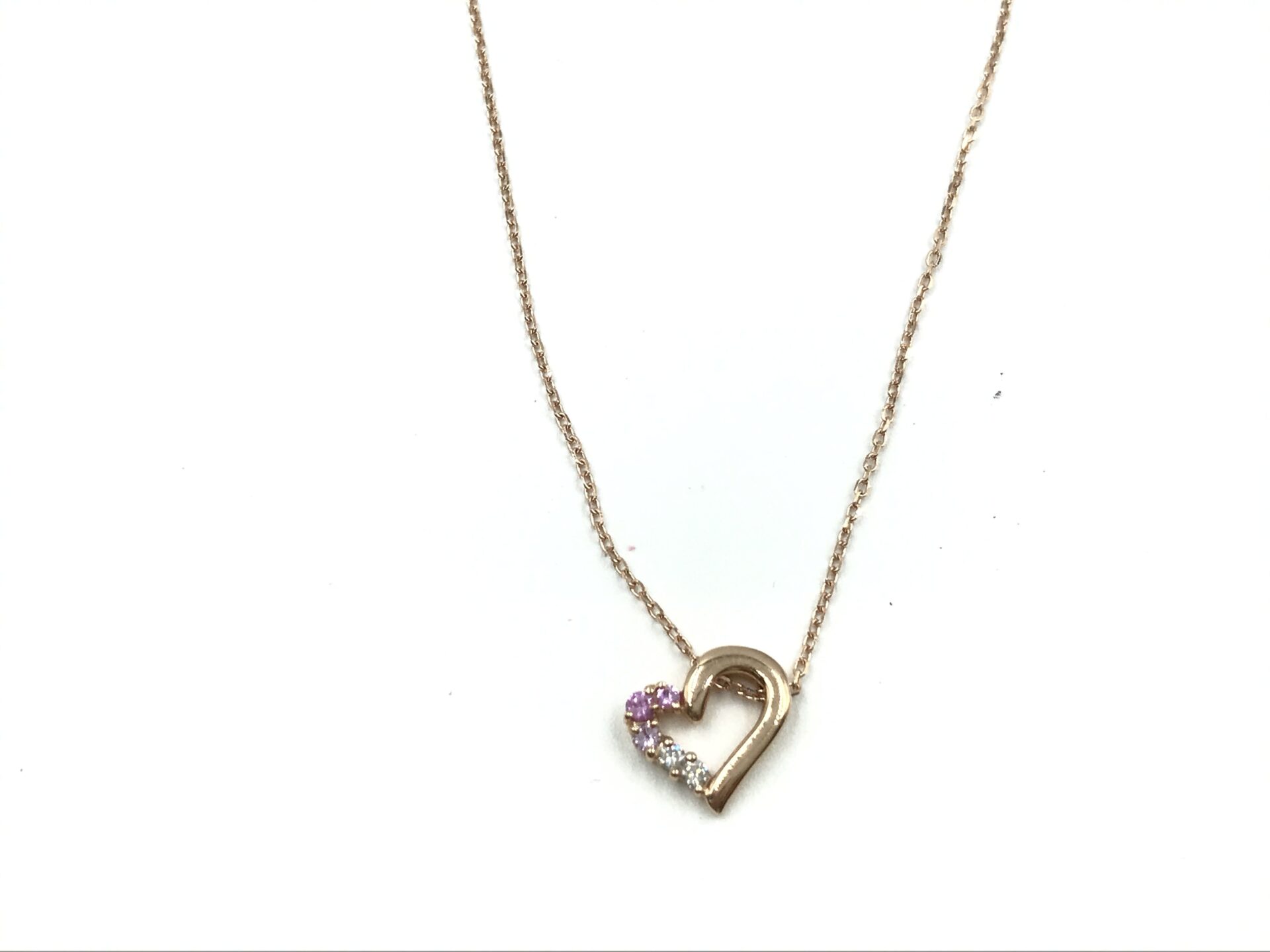 4℃ Sapphire /Diamond K10 1.6g Necklace 40cm
