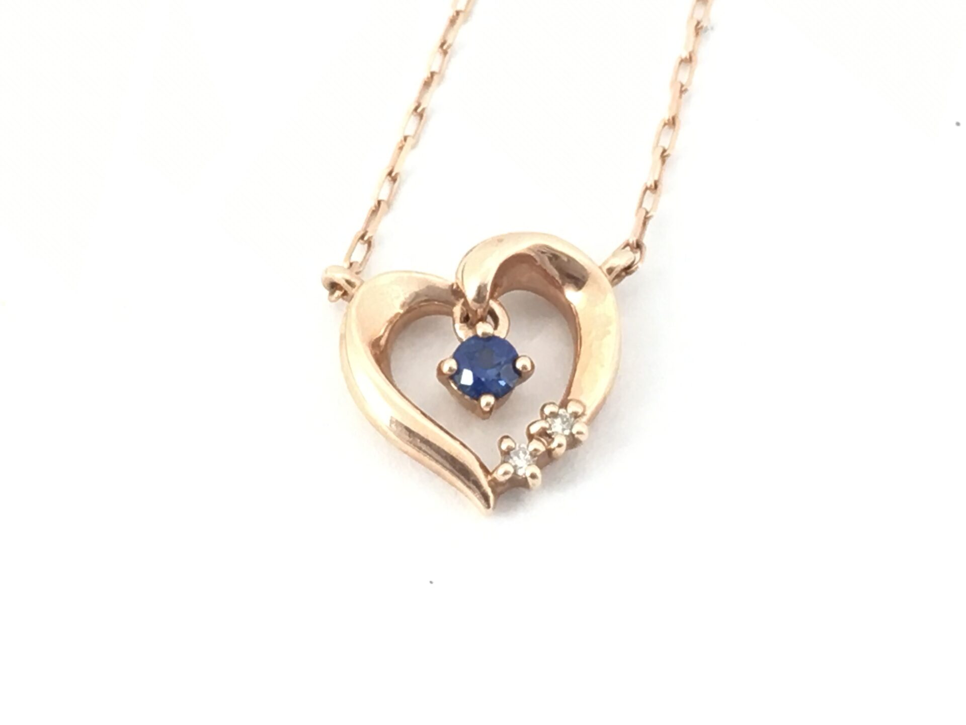 4℃ Sapphire/Diamond  K10 1.1g Necklace 40cm